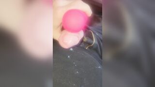 Cum with wand outside handsfree