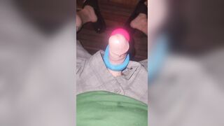 Hands-free cum outside with toy