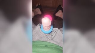 Hands-free cum outside with toy