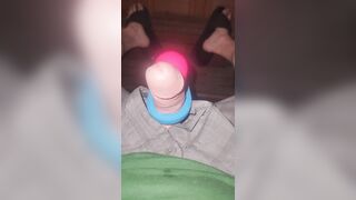 Hands-free cum outside with toy