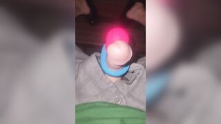 Hands-free cum outside with toy