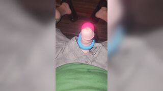 Hands-free cum outside with toy