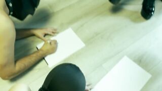 Adult school humiliation - HAND TAWSING - Zeida and Luciferia French Mastix