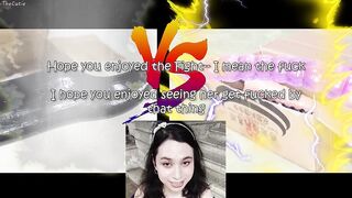Cute transsexual DaniTheCutie tries getting banged by a weird looking anal beads sex tool hybrid