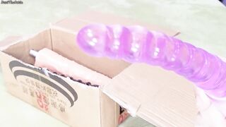 Cute transsexual DaniTheCutie tries getting banged by a weird looking anal beads sex tool hybrid