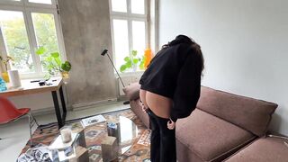 This chab uses me, screws my booty and films his cum trickling without it