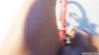 Nude Cycling and Close-Up of My Rod on Public Road