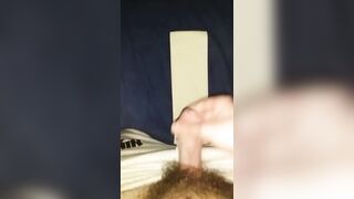 Jerking off in my large Nike logo sweatpants after gym