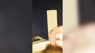 Jerking off in my large Nike logo sweatpants after gym