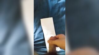 See me jack off and cum without my large balls