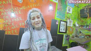 Tattoo model Anuskatzz gets teat piercings during the time that anal screw hardcore bizarre coarse sex SADOMASOCHISM fetish