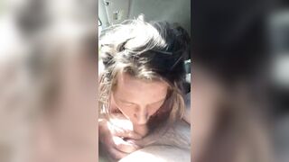 Thick hooker gives a oral pleasure in public then lets a stud cum all over her face