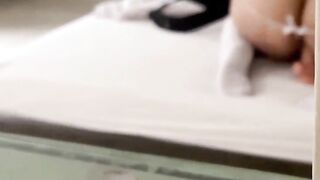 GOURMET AMATEUR LATIN CHICK COMES SLUTTY FROM SCHOOL AND RIDES HER BELOVED TOY WHILST HER PERVERT STEPFATHER WATCHES HER