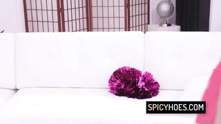 Cheerleader Bitch Gets Her Twat Destroyed in A Group Sex