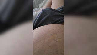 Step mama didn't mind to tugjob step son Large dong underneath his pants