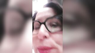 Julie squirts undressed outside