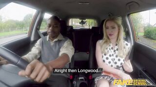 Fake Driving School Georgie Lyall gets a biggest ebony weenie in her cunt