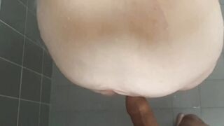 Reality pair takes a shower. Wanking. Suck his large wang. Screw her from behind