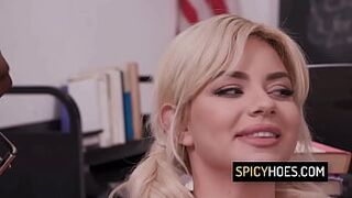 Cute Golden-haired Sweetheart Gets double penetration's By 2 Ebony Professors