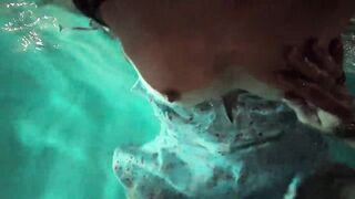 masturbating cutie gets missionary sex in the outdoor pool