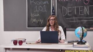 Hawt Teacher Spitroasted By Concupiscent IR Pair - Dogfart