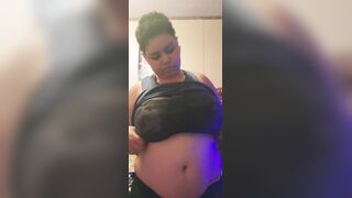 Rubbing ice all over my large breasts