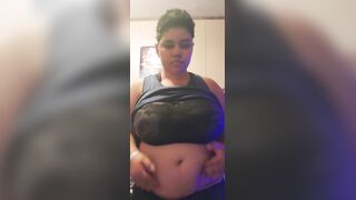 Rubbing ice all over my large breasts