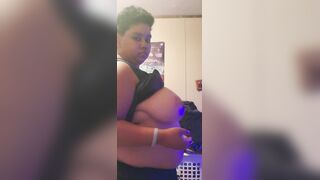 Rubbing ice all over my large breasts