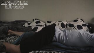 Morning routine. Dad strips and greedily humping pillow groans loudly imagining your constricted cunt
