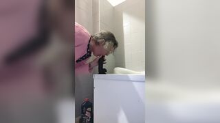 Even in my washroom my snatch wishes a shlong