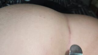 Stepsis widening her snatch wide open so i can waste my cum inside her