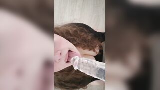 WEENIE JUNKIE - giving my vibrator a oral sex