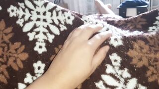 My shy serf gal licks and screws my cunt in a mask and underneath a blanket - Lesbo_illusion