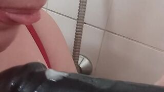Sucking A Large Sextoy Spit Fetish Chubby Cutie Amateur Oral job Episode