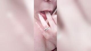 Sucking A Large Sextoy Spit Fetish Chubby Cutie Amateur Oral job Episode