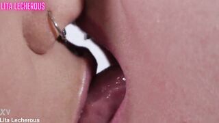 Lesbian babes Have a fun Sloppy Makeout and Tongue Sucking