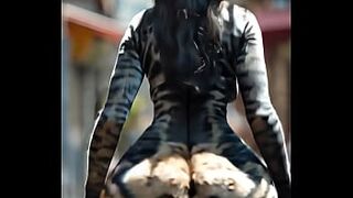 Large Butt Cat Woman with EDM (AI-generated)