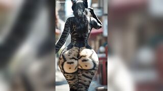Large Butt Cat Woman with EDM (AI-generated)