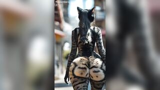 Large Butt Cat Woman with EDM (AI-generated)