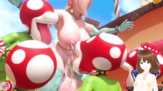 Princess Peach from Super Mario Bros has a group sex - Jazziuu