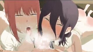 Makima gives a fellatio