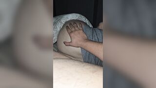 Step mamma butt get slapped by step son in nature's garb in daybed near her butt