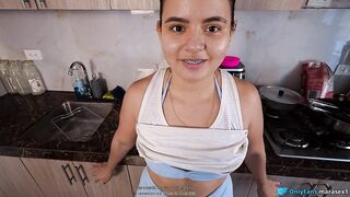 DON'T CUM INSIDE, I'M YOUR BANGING STEPMOTHER. Stepson fulfills his dream, cumming in the throat of his BULLY STEPMOTHER