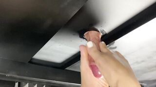 "Milked in my heel" footjob then put my toes in his cum