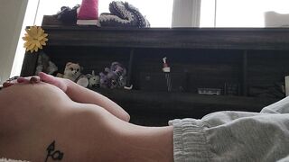 Solo masturbation climax teat play