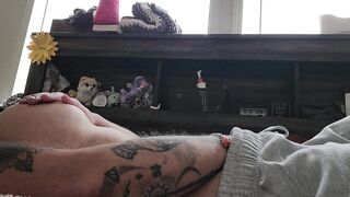 Solo masturbation climax teat play