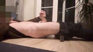 TEASER: Large penis masturbated by the balcony until cumming over myself. Clip out nineteen/11/24