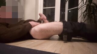 TEASER: Large penis masturbated by the balcony until cumming over myself. Clip out nineteen/11/24