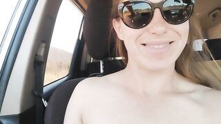 Bouncing boobies whilst driving on a filth road