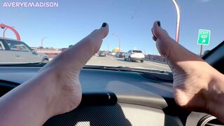 Foot Fetish Car Ride Out of Pants